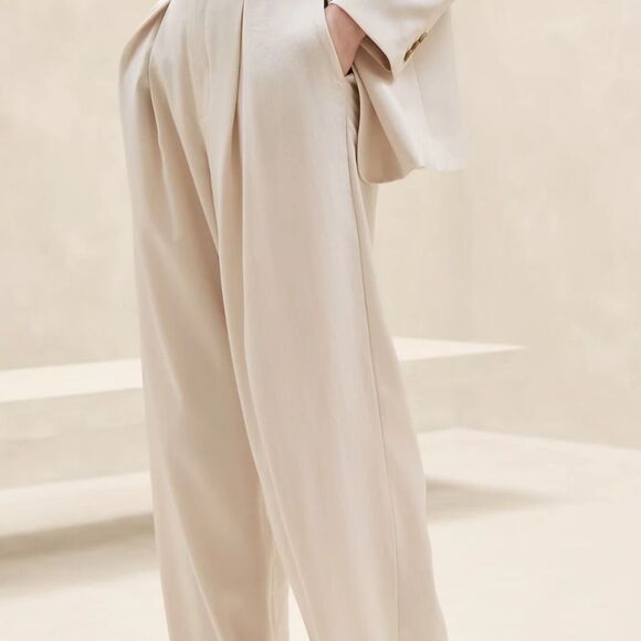 Banana Republic Cream elegant wide-leg pants - Picture 4 of 12